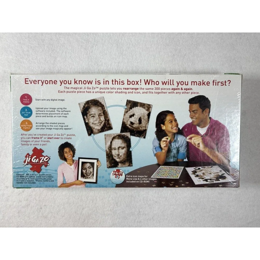 Ji Ga Zo 300-Piece Puzzle Create Personalized Mosaic Art Hasbro Age 8+ CD-ROM